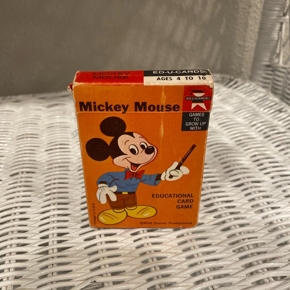 Disney Vintage Mickey With Wand Playing Educational Card Game Collectible